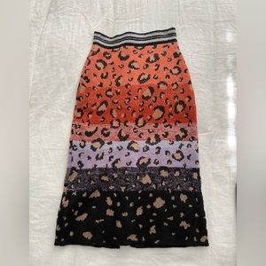 Anthropologie Multi Colored Leopard Skirt in Size S